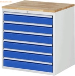Rau Schubladenschrank 770x650x825mm B-Top-25mm 6xSchublade-TA lichtgra