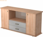mcbuero.de Sideboard SB 2OH 2 Sch&uuml;be BxTxH 166,1x44,8x84cm Griff SG Nu