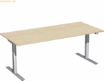 Geram&ouml;bel Elektro-Hubtisch S-08F1808-AS 180x80x65-125cm ahorn/silber