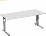 Geram&ouml;bel Schreibtisch C-Fu&szlig; Flex S-617146-LS 180x80x82cm lichtgrau/si