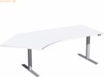 Geram&ouml;bel Elektro-Hubtisch links S-08F1615-WS wei&szlig;/silber