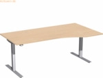 Geram&ouml;bel Elektro-Hubtisch rechts S-08F1811-BS buche/silber