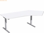 Geram&ouml;bel Elektro-Hubtisch rechts S-08F1616-WS wei&szlig;/silber