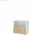 mcbuero.de Regal FlexWall T&uuml;ren 2OH wei&szlig;/eiche