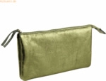 4 x Clairefontaine Tasche gro&szlig;/flach Leder mit 2 F&auml;chern 22x11cm green