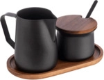 APS Milch- und Zucker-Set Akazie - 5-tlg. schwarz.