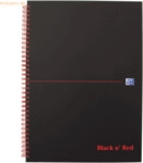 5 x Oxford Spiralbuch Office Black 'n Red A4 liniert 8 mm 70 Blatt 90