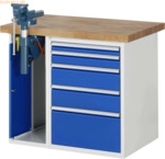 Rau Werkbank 1000x700x890mm 5xSchublade-TA 1xSSKL lichtgrau/enzianblau