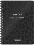 Brunnen Sch&uuml;lerkalender A5 1 Tag/Seite Black 2026/2027