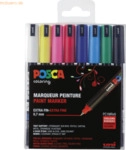 3 x Uni-Ball Fasermaler Uni Posca PC-1MR 0,7 sortiert VE=8 St&uuml;ck