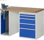 Rau Werkbank 1250x700x890mm 5xSchublade-TA 1xSSKL lichtgrau/enzianblau