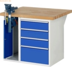Rau Werkbank 1000x900x890mm 4xSchublade-TA 1xSSKL lichtgrau/enzianblau