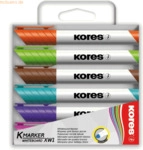 Kores Whiteboardmarker 3-5mm Keilspitze Set mit 6 Farben pink, violett