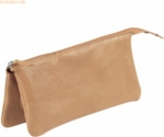 4 x Clairefontaine Schlamperm&auml;ppchen Leder mit 3 F&auml;chern flach 21x3x11