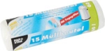 PapStar M&uuml;llbeutel mit Tragegriffen - 60 L HDPE transparent 15 St&uuml;ck.