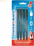Papermate Kugelschreiber Comfortmate Fresh 1,0mm schwarz VE=4 St&uuml;ck Bl