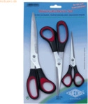 Wedo Universalscheren-Set 3 Scheren 16 21 25,5cm schwarz/rot