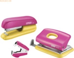 Rapid Schreibtisch-Set Heftger&auml;t F5, Locher FC10, Enthefter C2 pink/ge
