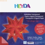 5 x Heyda Falbl&auml;tter Papier 20x20cm rot transparent VE=30 Blatt