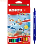 12 x Kores Fasermaler Korellos 2 in 1 spitz/breit VE=10 St&uuml;ck