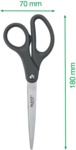 LEITZ 5421 Schere Edelstahl Titanbeschichtet 180 mm dunkelgrau.