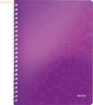 6 x Leitz Notizbuch Wow A4 80 Blatt 80g/qm kariert violett