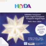 5 x Heyda Falbl&auml;tter Papier 20x20cm wei&szlig; transparent VE=30 Blatt