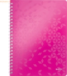 6 x Leitz Notizbuch Wow A4 80 Blatt 80g/qm kariert pink