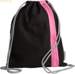Pagna Turnbeutel 46x36cm Go schwarz mit Zipper dunkelrosa