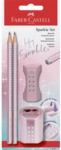 FABER CASTELL Schreibset Sparkle Cosmic - 4-tlg. rose metallic.