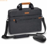 PEDEA PEDEA Notebooktasche -ELEGANCE- Pro 39,6cm (15,6-) grau + Maus
