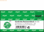 Sigel Garderobe-Nummernblock 105x50mm 1-500 VE=5 Block a 100 Blatt far