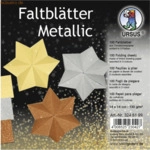 Ludwig B&auml;hr Faltbl&auml;tter Metallic 130g/qm 14x14cm VE=100 Blatt 3 Farben
