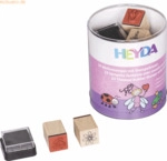 6 x Heyda Stempelset Holz Prinzessinnen & Feen Motive f&uuml;r Kinder 1,5x1