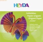 5 x Heyda Falbl&auml;tter Papier 15x15cm 6 Farben sortiert VE=66 Blatt