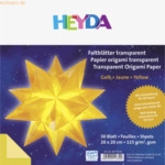 5 x Heyda Falbl&auml;tter Papier 20x20cm gelb transparent VE=30 Blatt