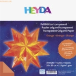 5 x Heyda Falbl&auml;tter Papier 20x20cm orange transparent VE=30 Blatt