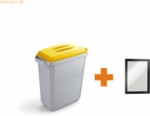 Durable Abfalleimer DURABIN 60 VEH2023001 Deckel gelb +Rahmen