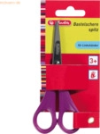 5 x Herlitz Bastelschere 13,5cm spitz farbig sortiert Linksh&auml;nder