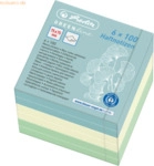 Herlitz Haftnotizblock 75x75mm Greenline farbig sortiert Farbmix 6x100