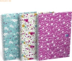 5 x Oxford Spiralbuch ForMe Floral A5 60 Blatt liniert Designs sortier