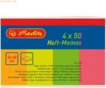 6 x Herlitz Haft-Memos 20x50mm 4x50 Blatt Neonfarben