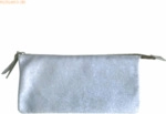 4 x Clairefontaine Tasche Feder gro&szlig; mit 2 F&auml;chern Leder 22x11cm sky b