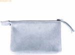 4 x Clairefontaine Tasche Feder klein Leder mit 2 F&auml;chern 13x9cm sky b