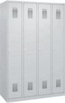 CP Garderobenschrank 4 Abteile - lichtgrau Fachboden und Stange.