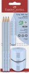 FABER-CASTELL Bleistift-Set GRIP 2001 - 5-tlg. B sky blue Blister.