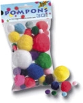 Folia Pompons - &Oslash; 1-5 cm farbig sortiert 30 St&uuml;ck.