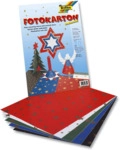 10 x Folia Fotokarton -goldene Sterne- - 50x70cm wei&szlig;.