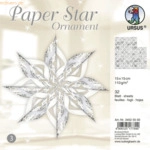 Ludwig B&auml;hr Papier Stern Ornament Set 3 110g/qm 15x15cm 32 Blatt silbe