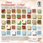 Ludwig B&auml;hr Designpapier Glitter X-Mas 190g/qm 30,5x30,5cm VE=40 Blatt